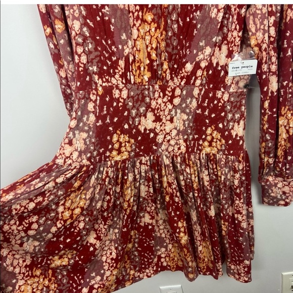 Free People Heartbeats Red Mini Dress Rust Boho - Picture 11 of 14